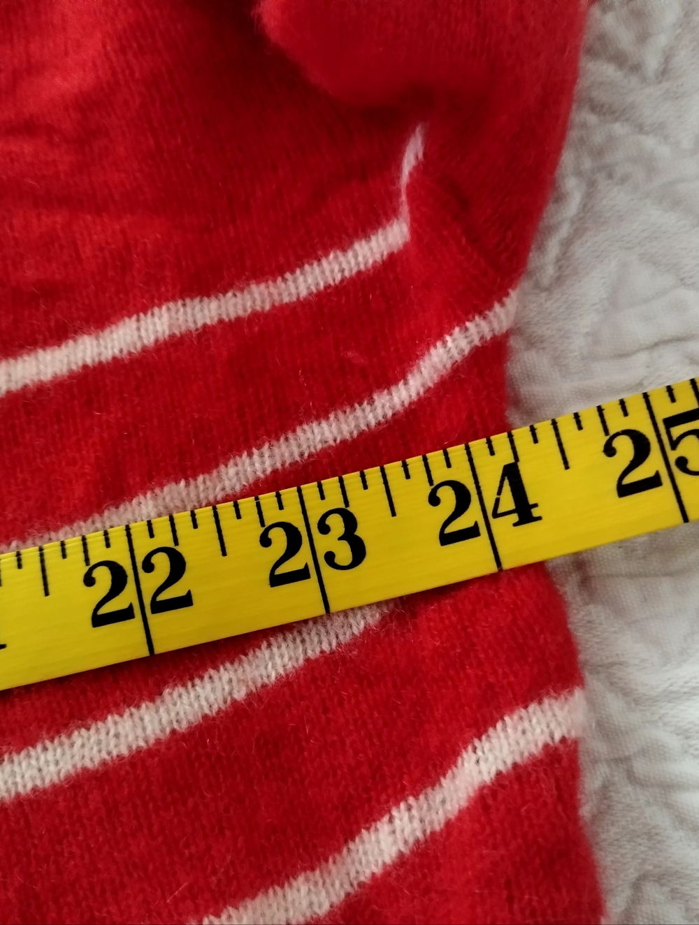 Vineyard Vines Red Lofty Cashmere V Neck Striped Sweater Sz L - Picture 7 of 8